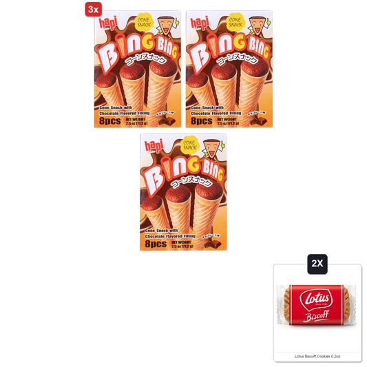 미국직구 3x Hapi 초콜릿 6g 3팩 / 3x | Hapi Chocolate Flavored Filling Wafer Cone Snack, Artificially Fl 1