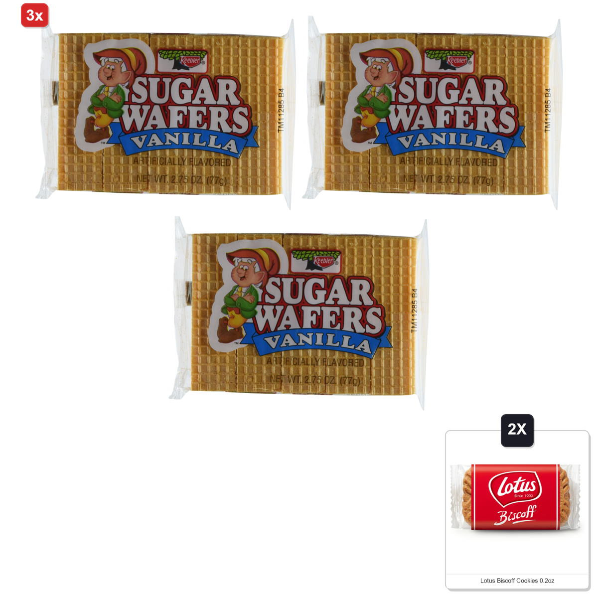 미국직구 3x Keebler Sugar 과자 6g 12팩 / 3x | Keebler Sugar Wafer Vanilla, 2.75-Ounce Packages (Pack Of 12) 1