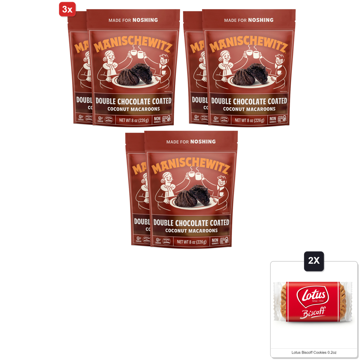 미국직구 3x Manishewitz 초콜릿 227g 2팩 / 3x | Manishewitz, Double Chocolate Coated Coconut Macaroons 227g ( 1