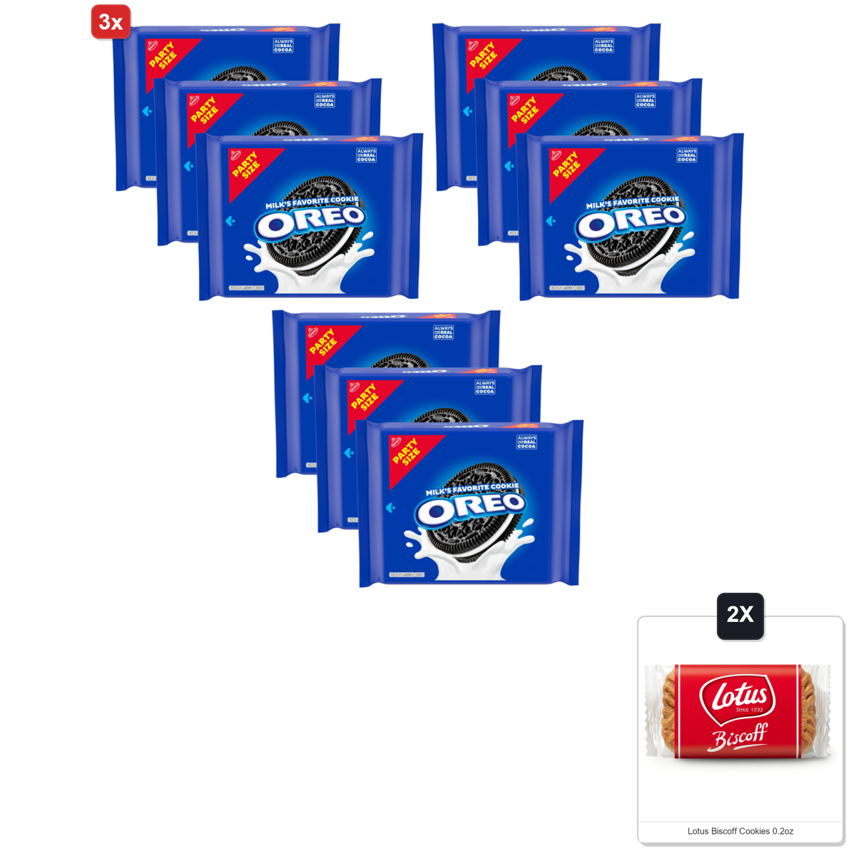 미국직구 3x Oreo 초콜릿 685g 3팩 / 3x | Oreo Chocolate Sandwich Cookies, Party Size, 685g (Pack Of 3) & 2 1