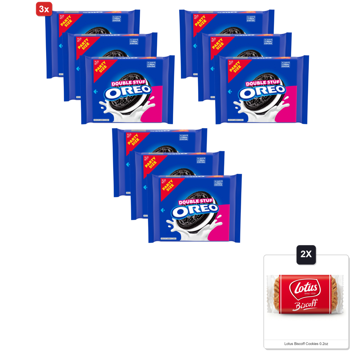 미국직구 3x Oreo Double 초콜릿 707g 3팩 / 3x | Oreo Double Stuf Chocolate Sandwich Cookies, Party Size, 707g 1