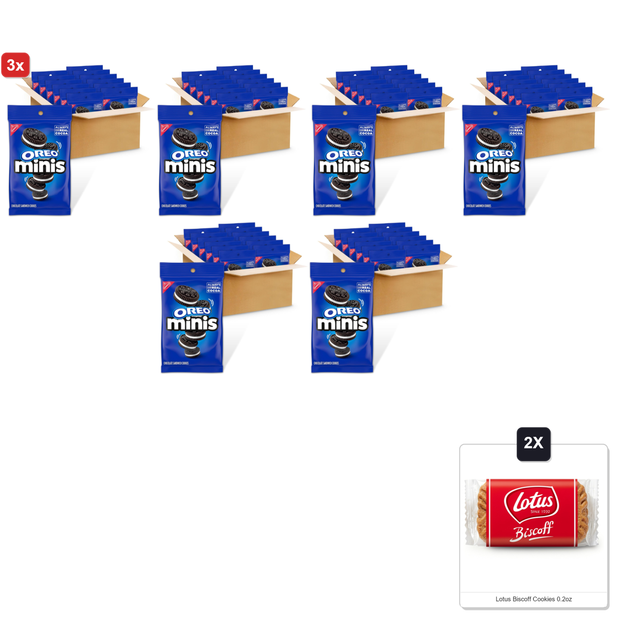 미국직구 3x Oreo Mini 초콜릿 85g 2팩 / 3x | Oreo Mini Chocolate Sandwich Cookies, Original Flavor, 12-85g Bi 1