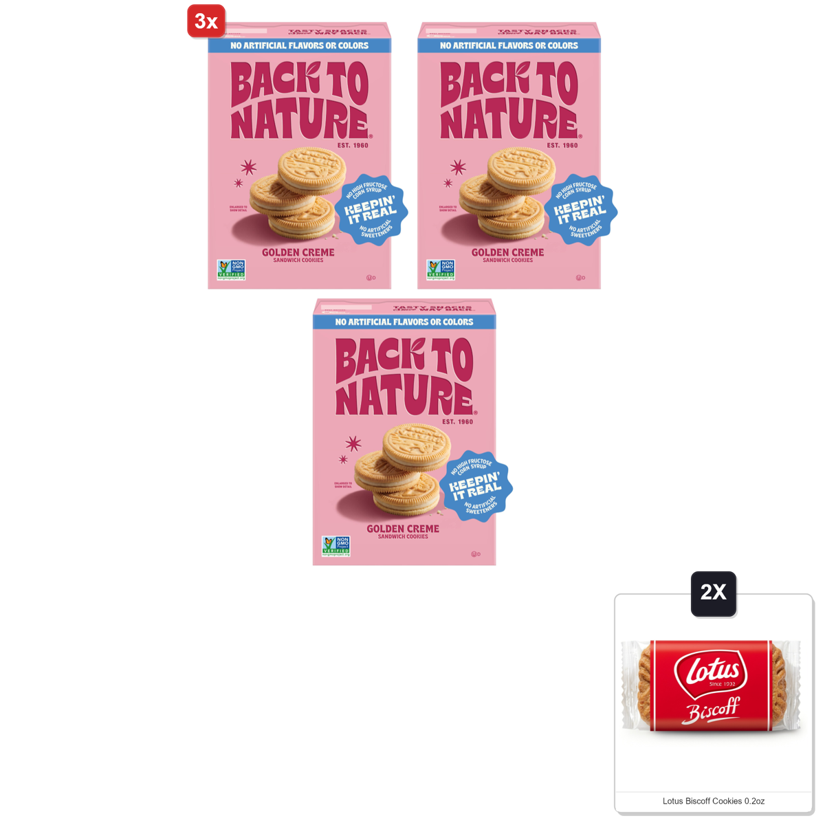 미국직구 3x Back To 과자 6팩 / 3x | Back To Nature Golden Creme Sandwich Cookies - Dairy Free, Non-Gm 1