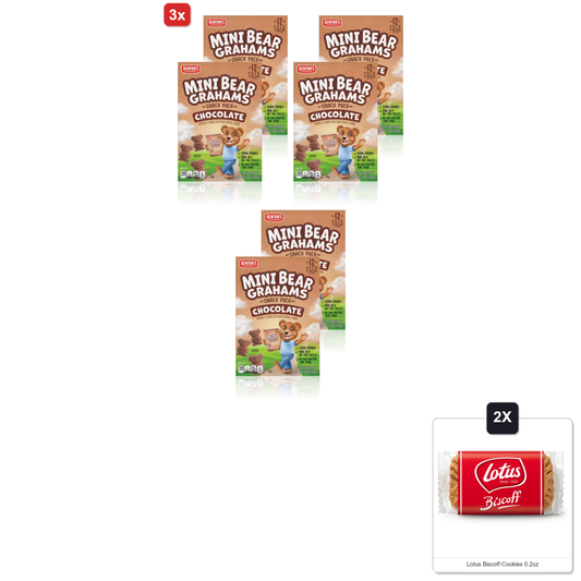 미국직구 3x BentonS Mini 초콜릿 6g / 3x | BentonS Mini Cookie Snack Packs (2 Boxes, Chocolate Bear Grahams) 1