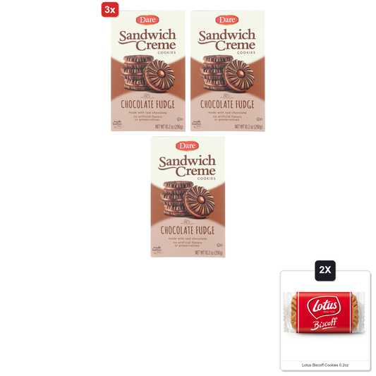 미국직구 3x Dare 초콜릿 289g 4팩 / 3x | Dare Chocolate Fudge Creme Cookies, 289g (Pack Of 4) & 2x Lotus B 1