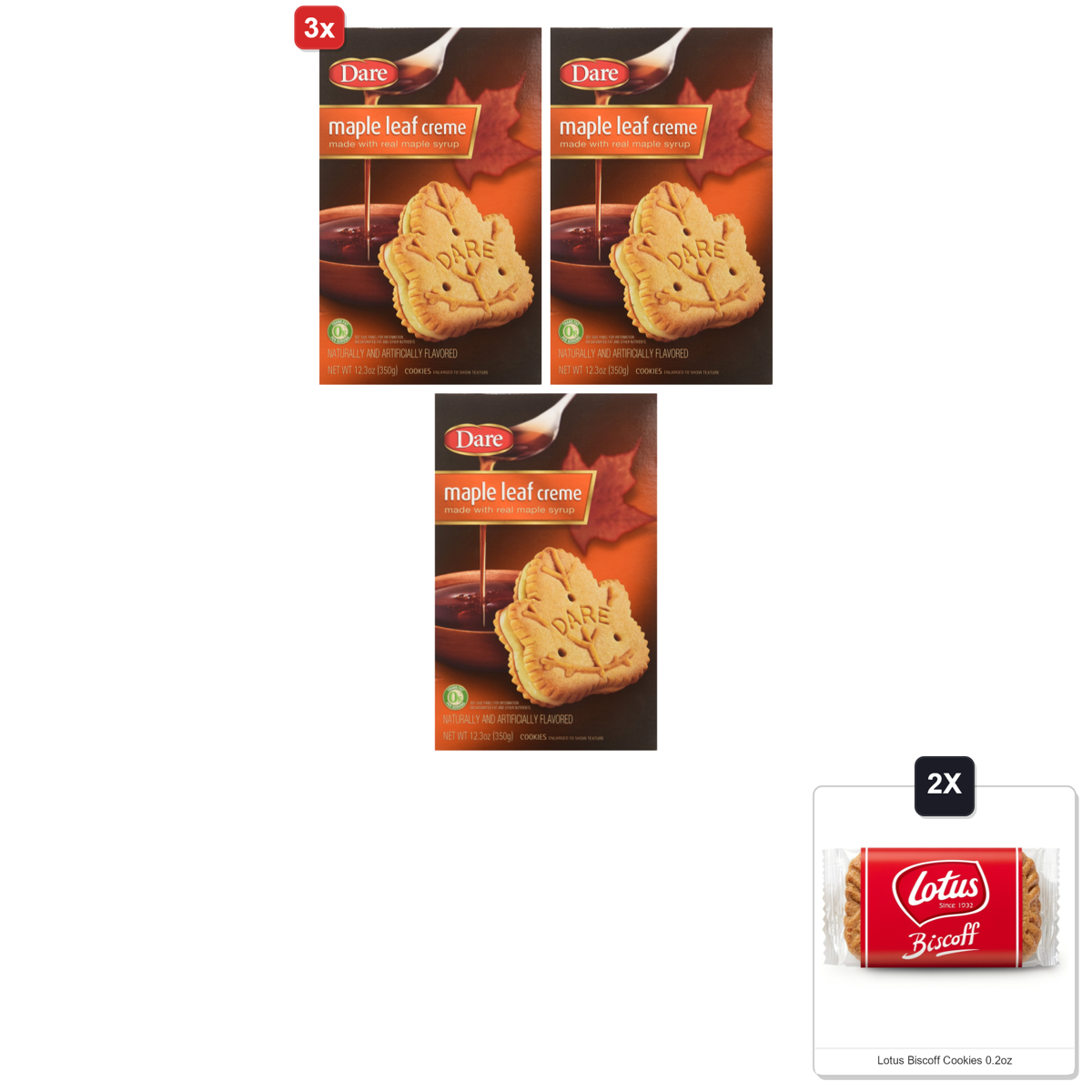 미국직구 3x Dare 과자 349g 2팩 / 3x | Dare Original Gourmet Maple Leaf Cream (Pack Of 2) 349g Boxes & 2 1