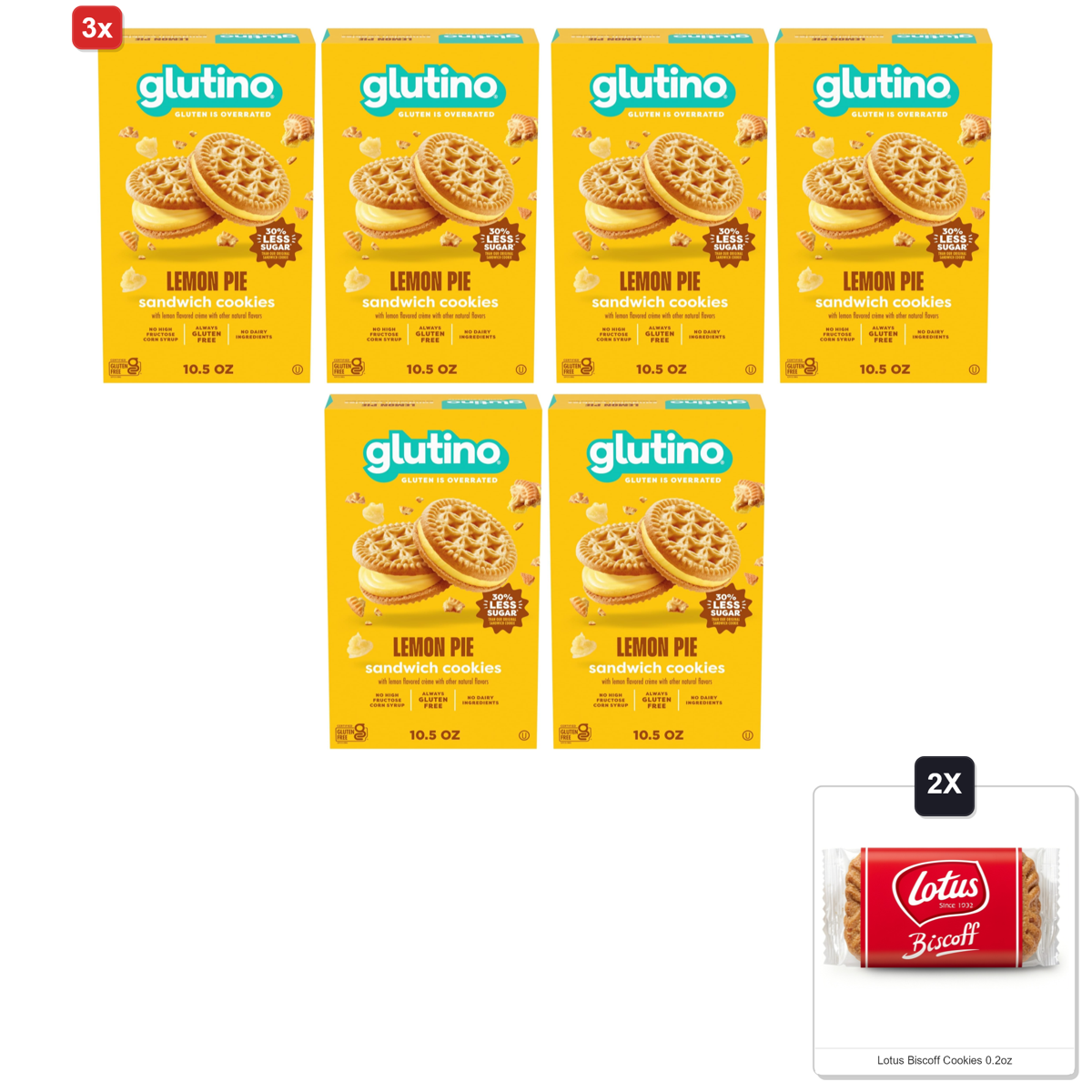 미국직구 3x Glutino Gluten 과자 298g 2팩 / 3x | Glutino Gluten Free Lemon Pie Flavored Sandwich Cookies, Gl 1