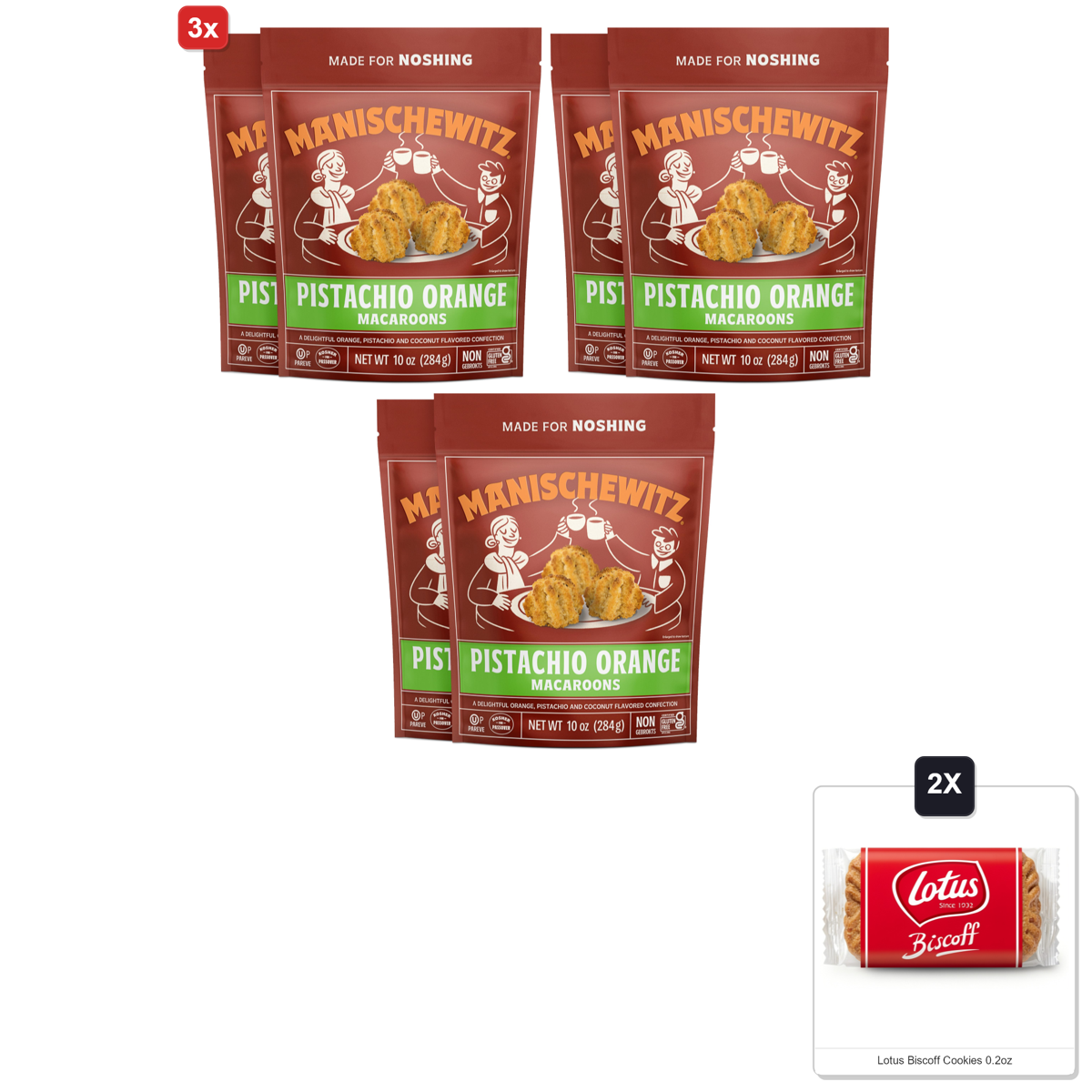 미국직구 3x Manischewitz Pistachio 견과 283g 2팩 / 3x | Manischewitz Pistachio Orange Macaroons, 283g (2 Pa 1