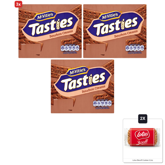 미국직구 3x Mcvities Bourbon 과자 6g 3팩 / 3x | Mcvities Bourbon Cream Biscuits 300G (Pack Of 3) & 2x Lotus 1