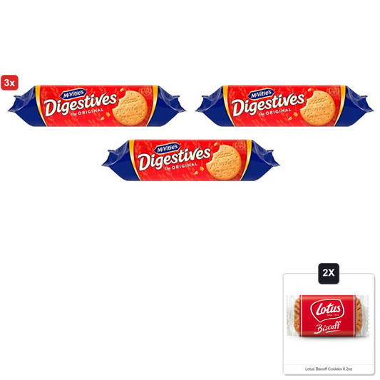 미국직구 3x Mcvities Digestive 과자 6g 12팩 / 3x | Mcvities Digestive 355G (Pack Of 12) & 2x Lotus Biscoff  1