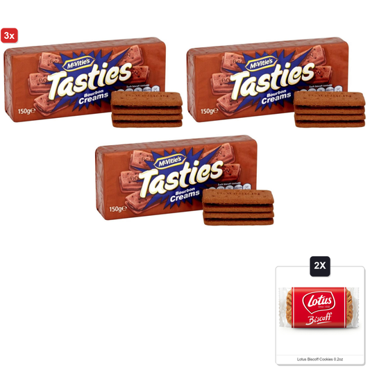 미국직구 3x Mcvities Tasties 과자 6g 4팩 / 3x | Mcvities Tasties Bourbon Creams Biscuits 150G (Pack Of 4) & 1
