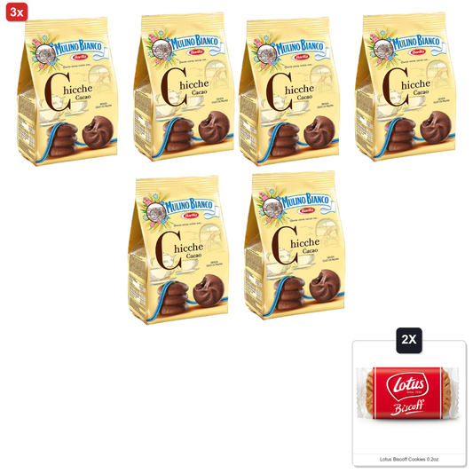 미국직구 3x Mulino Bianco 과자 200g 2팩 / 3x | Mulino Bianco: "Chicche" Shortcake Filled With Cocoa Cream - 1