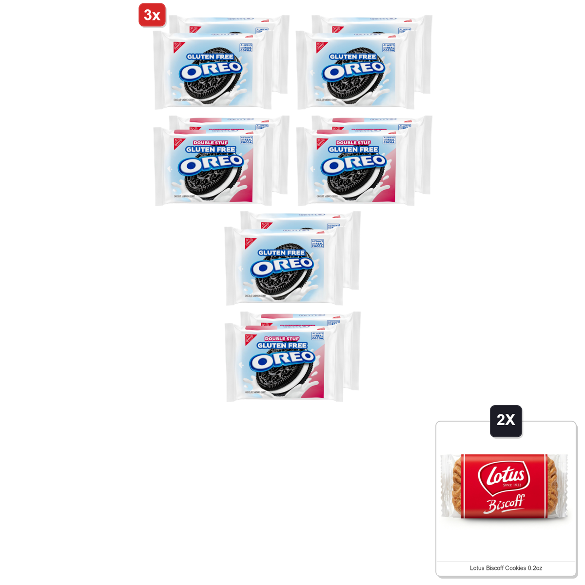 미국직구 3x Oreo 과자 6g / 3x | Oreo Original & Oreo Double Stuf Gluten Free Cookies Variety Pack 1