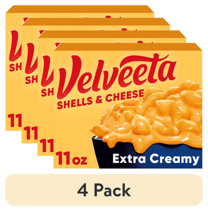 미국직구 벨비타 (4 pack)  Shells and Cheese Extra Creamy Mac and Cheese, 1 Box, for Easy Dinner or Dinner Sides, Extra Creamy, Made with Real Cheese, 11 oz