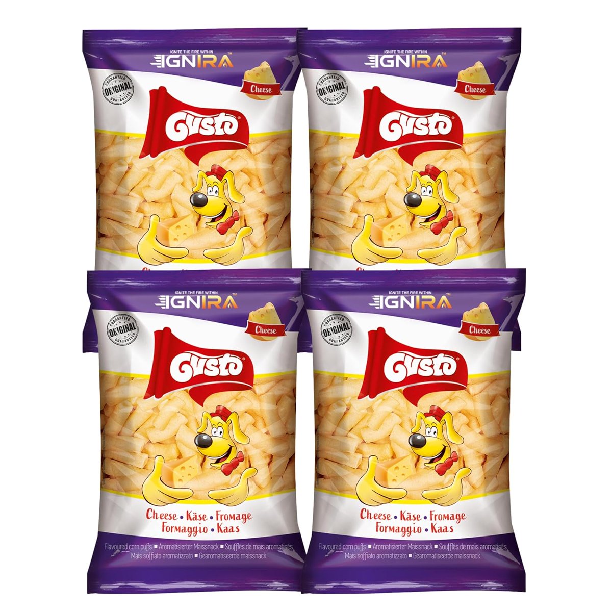 미국직구 4팩 / (4 pack) Gusto Cheese Puffs Snack from IGNIRA, Baked Cheese Puff Treat 1