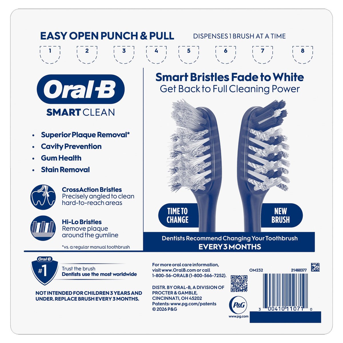 미국직구 오랄비 전동칫솔 Oral-B CrossAction Advanced Soft Bristle Toothbrush, 8-pack