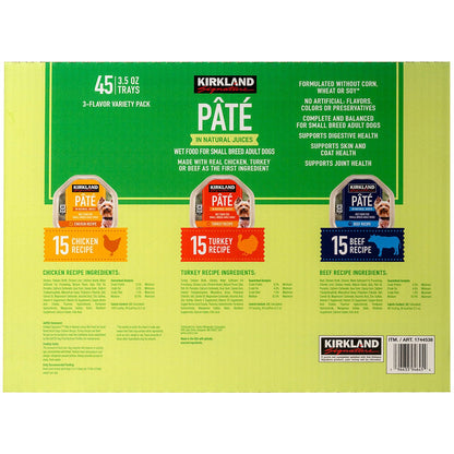미국직구 커클랜드 강아지 사료 Kirkland Signature Pate Wet Dog Food Variety Pack, 3.5 oz, 45-count