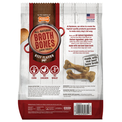 미국직구 나일라본 강아지 간식 Nylabone Broth Bones Natural Edible Dog Chews, 60-count, 2-pack