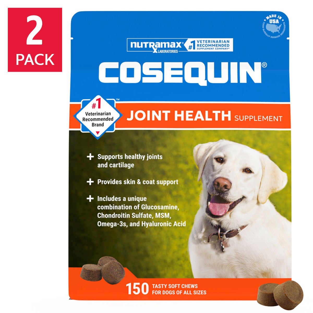 미국직구 펫용품 Nutramax Cosequin Joint Health Supplement, 150 count, 2-pack