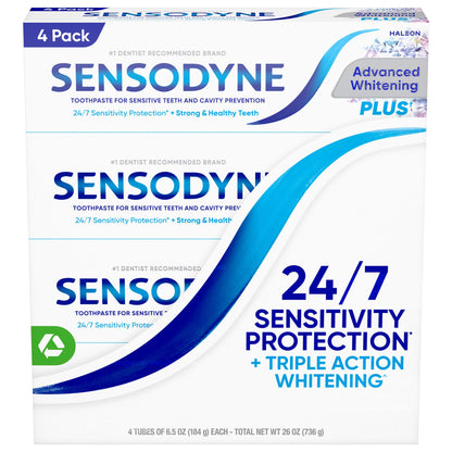 미국직구 센소다인 치약 SENSODYNE Triple Action Advanced Whitening Toothpaste, 6.5 oz, 4-pack