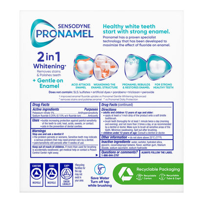 미국직구 센소다인 치약 SENSODYNE Pronamel Gentle Whitening Advanced Toothpaste, 6.5 oz, 4-pack