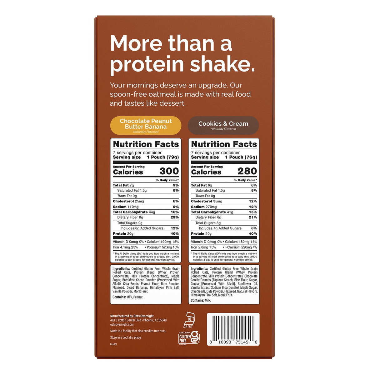 미국직구 Oats Overnight 초콜릿 20g 14팩 / Oats Overnight Variety Pack, 20g Protein Shake, Cookies  3