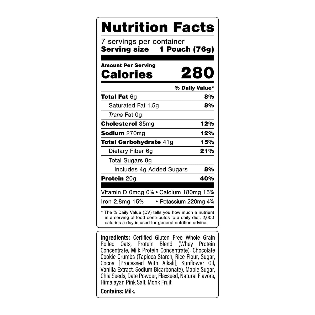 미국직구 Oats Overnight 초콜릿 20g 14팩 / Oats Overnight Variety Pack, 20g Protein Shake, Cookies  5