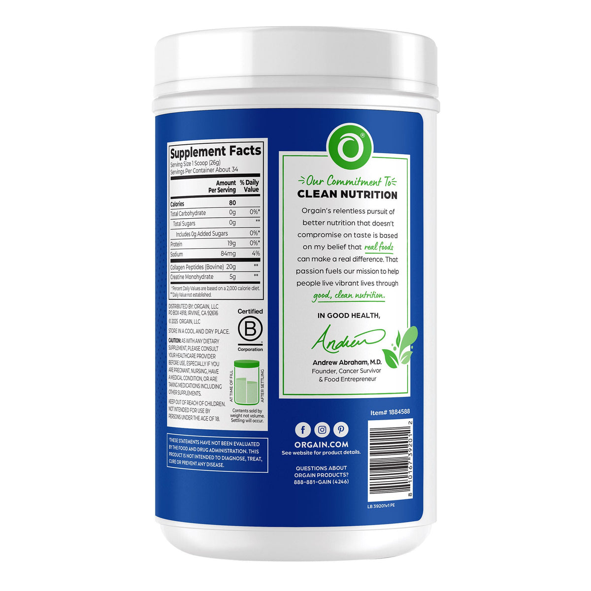 미국직구 Orgain 콜라겐 / Orgain Collagen + Creatine, Unflavored, 1.95 lbs 3