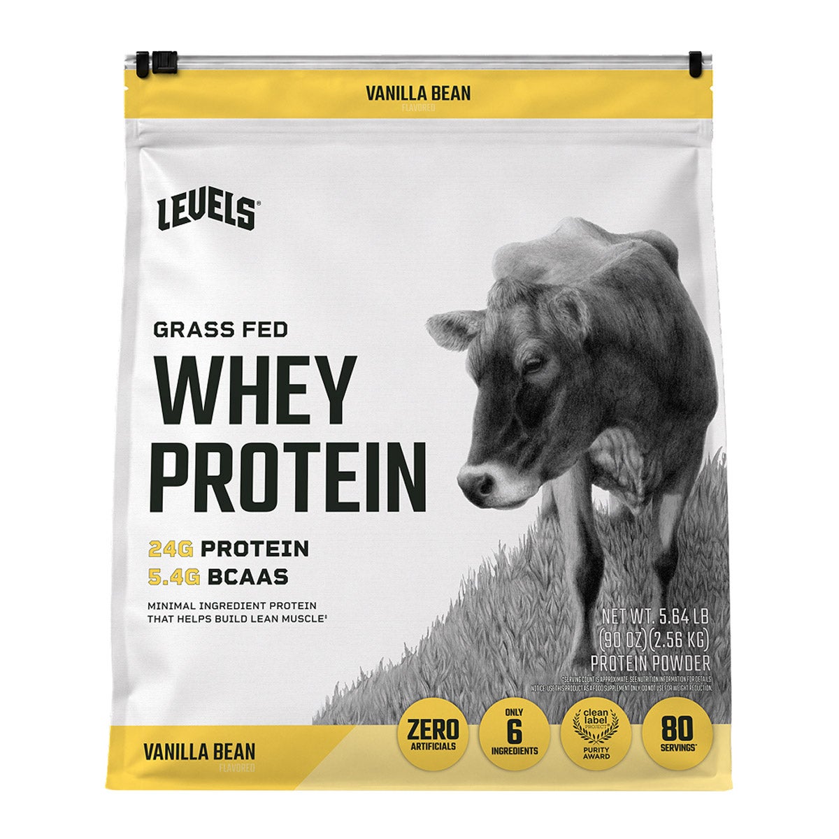미국직구 레벨스 웨이 프로틴 파우더 바닐라 Levels Grass Fed Whey Protein, Vanilla Bean, 5.64 lbs