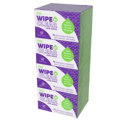 미국직구 생활건강 Flents Wipe 'N Clear Lens Wipes, 4 Boxes, 75 Wipes Each