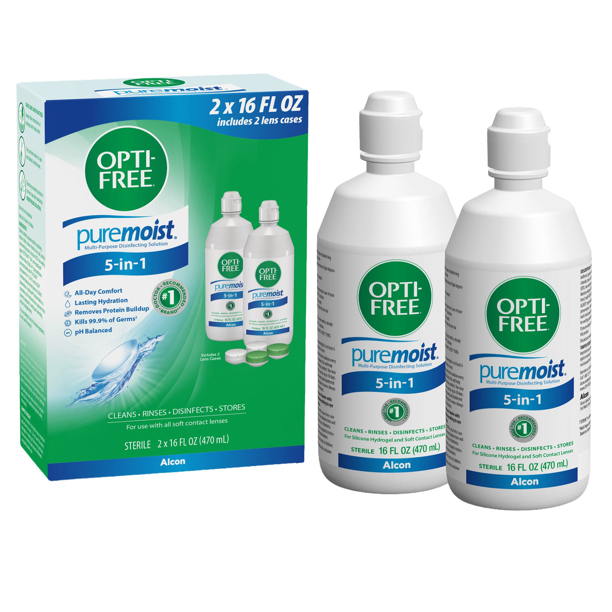 미국직구 옵티프리 생활건강 OPTI-FREE PureMoist Multi-Purpose Disinfecting Solution, 32 Ounces