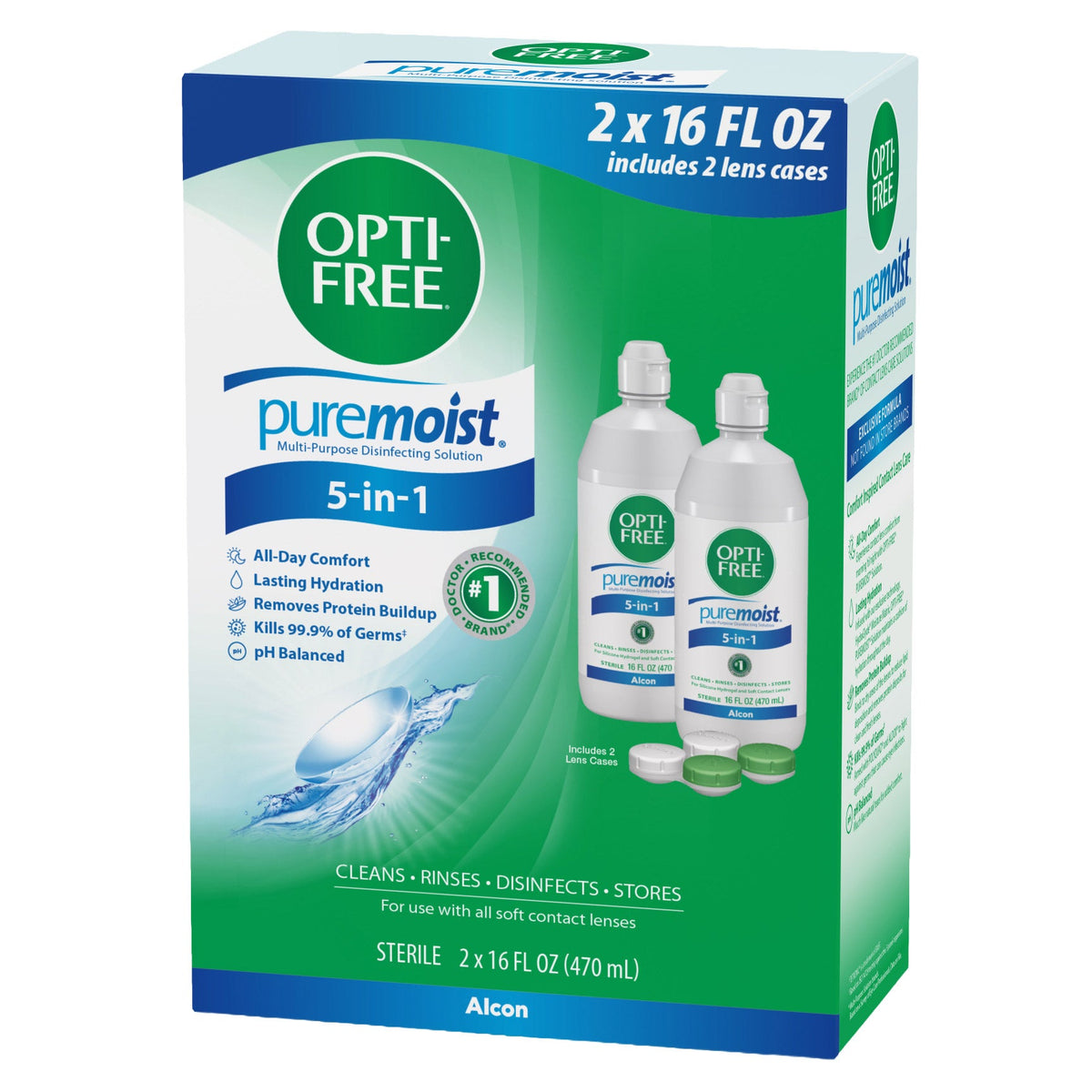 미국직구 옵티프리 생활건강 OPTI-FREE PureMoist Multi-Purpose Disinfecting Solution, 32 Ounces