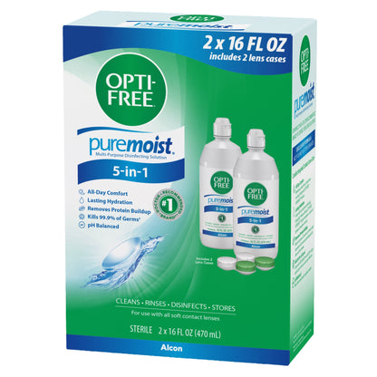 미국직구 옵티프리 생활건강 OPTI-FREE PureMoist Multi-Purpose Disinfecting Solution, 32 Ounces