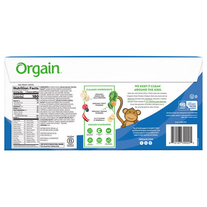 미국직구 오르가인 단백질 쉐이크 음료 바닐라 Orgain USDA Organic Kids Nutritional Protein Shake, Vanilla, 8 fl oz, 24-pack