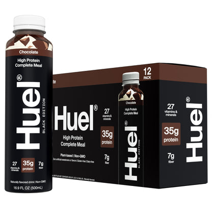 미국직구 휴엘 단백질 쉐이크 음료 초콜릿 Huel Black Edition High-Protein Chocolate Meal Replacement Drink, 16.9 fl oz, 12-pack