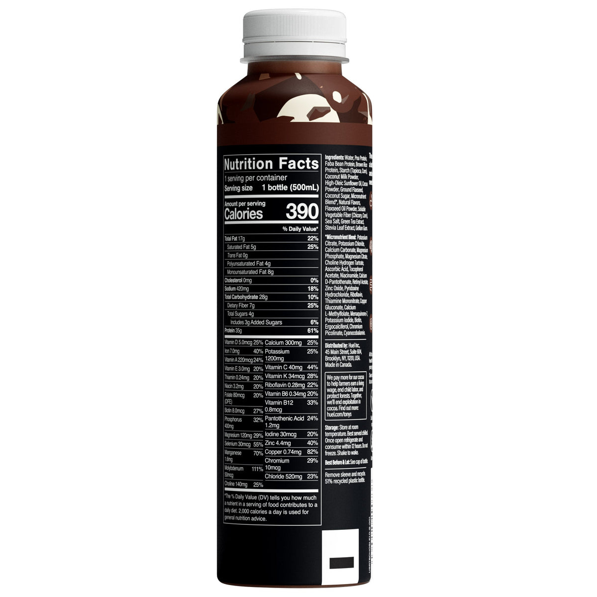 미국직구 휴엘 단백질 쉐이크 음료 초콜릿 Huel Black Edition High-Protein Chocolate Meal Replacement Drink, 16.9 fl oz, 12-pack