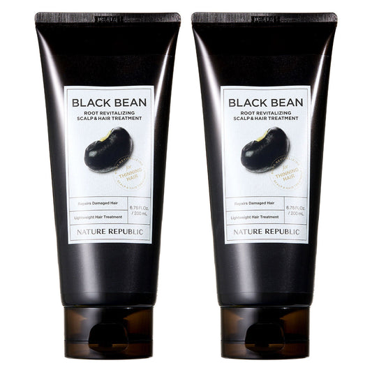 미국직구 Nature Republic Black 200ml 2팩 / Nature Republic Black Bean Root Revitalizing Scalp & Hair Trea 1