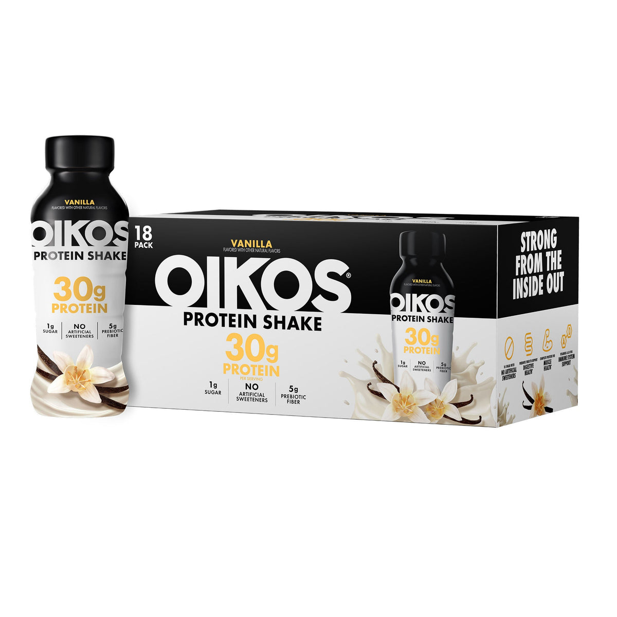 미국직구 오이코스 단백질 쉐이크 음료 바닐라 Oikos 30g Protein Shake, Vanilla, 12 fl oz, 18-pack