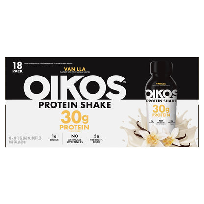 미국직구 오이코스 단백질 쉐이크 음료 바닐라 Oikos 30g Protein Shake, Vanilla, 12 fl oz, 18-pack