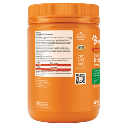 미국직구 펫용품 Zesty Paws Probiotic Bites for Dogs, Bacon Flavor, 160-count