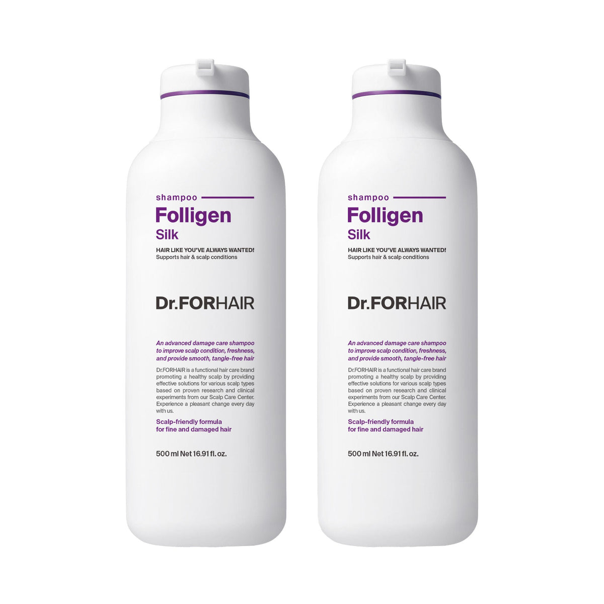 미국직구 Dr.FORHAIR Folligen Silk 샴푸 500ml 2팩 / Dr.FORHAIR Folligen Silk Shampoo, 500ml, 2-pack 1