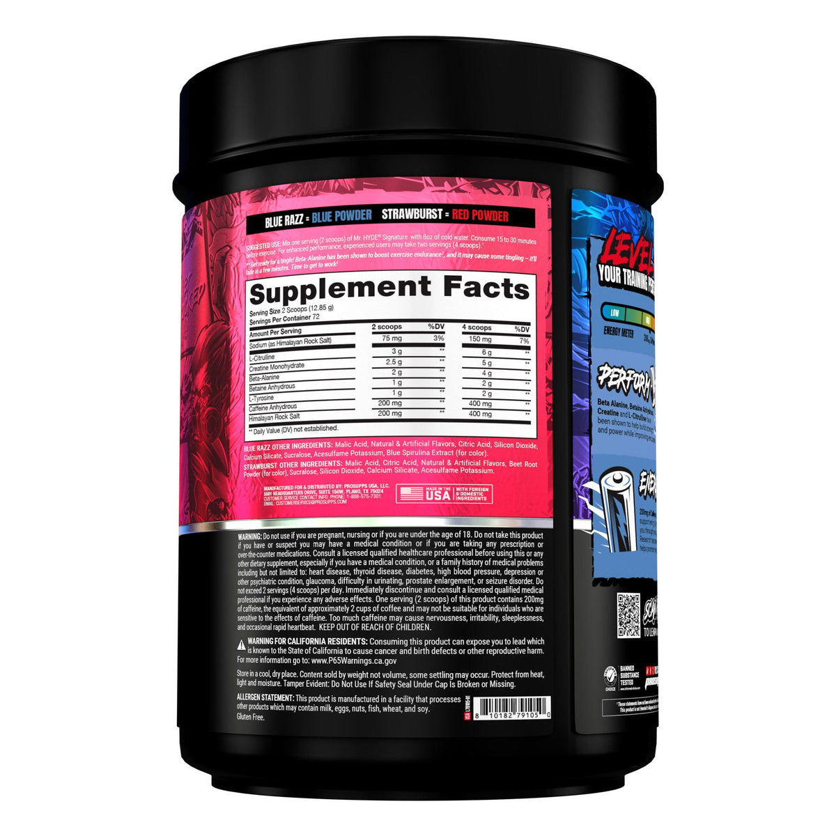 미국직구 미스터하이드 프리워크아웃 부스터 Mr. Hyde Signature Pre-Workout Multi-flavor with Creatine, 72 Servings