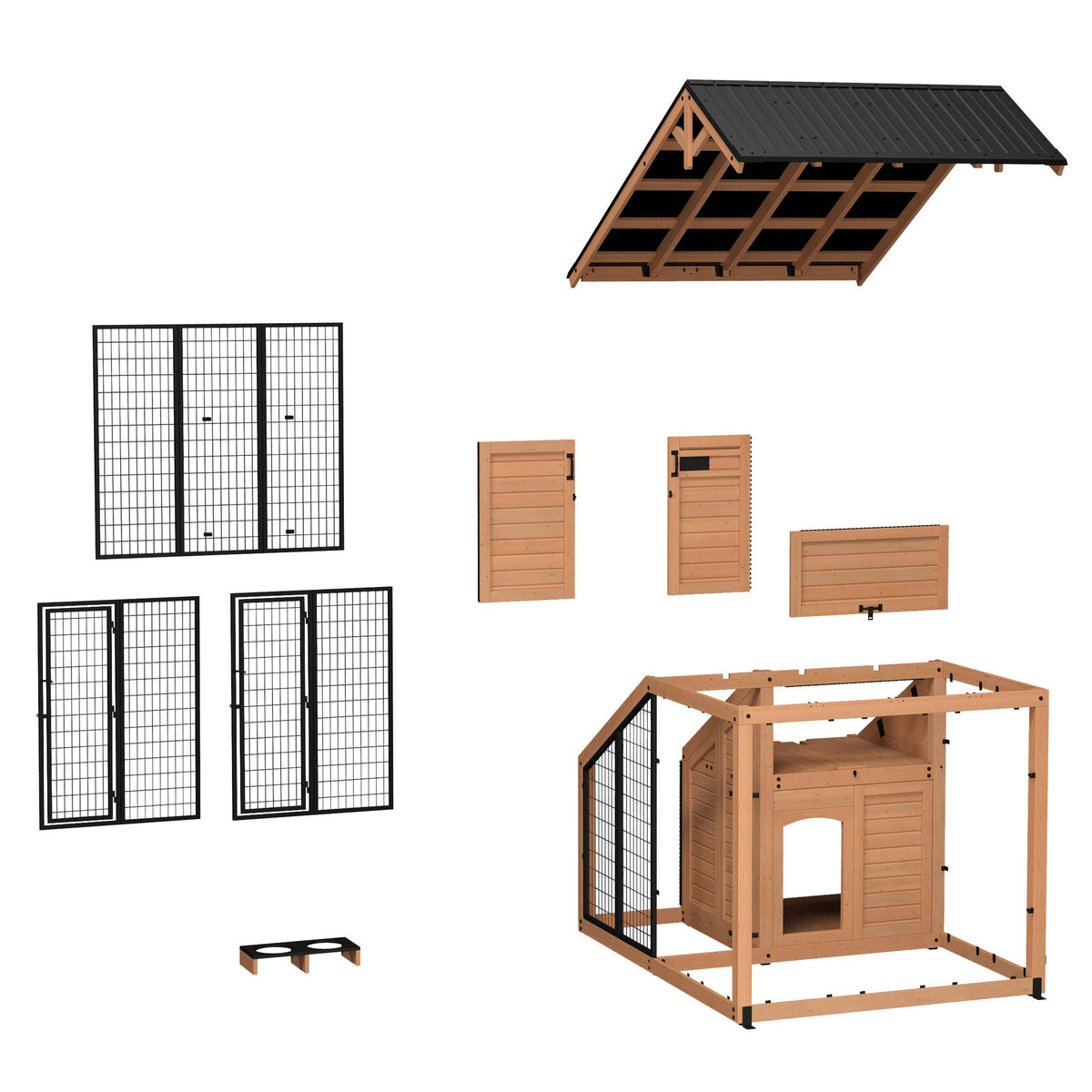 미국직구 켄넬·이동장 Backyard Discovery 7' x 5' Canine Cabin Outdoor Dog Kennel