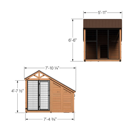 미국직구 켄넬·이동장 Backyard Discovery 7' x 5' Canine Cabin Outdoor Dog Kennel