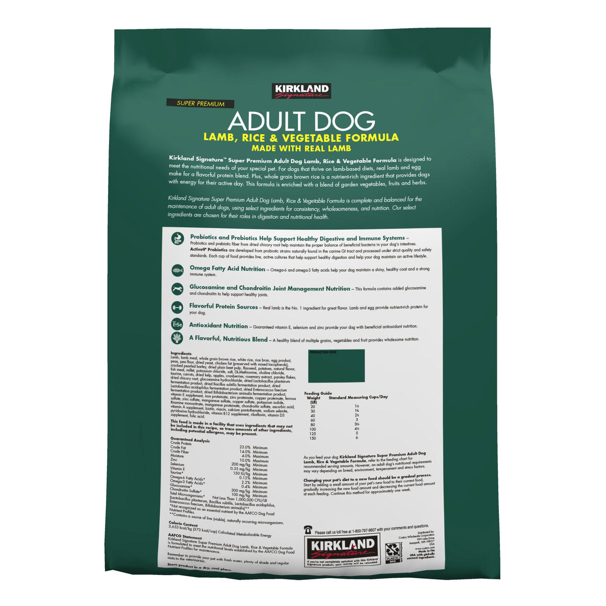 미국직구 커클랜드 강아지 사료 Kirkland Signature Adult Formula Lamb, Rice and Vegetable Dog Food, 25 lbs