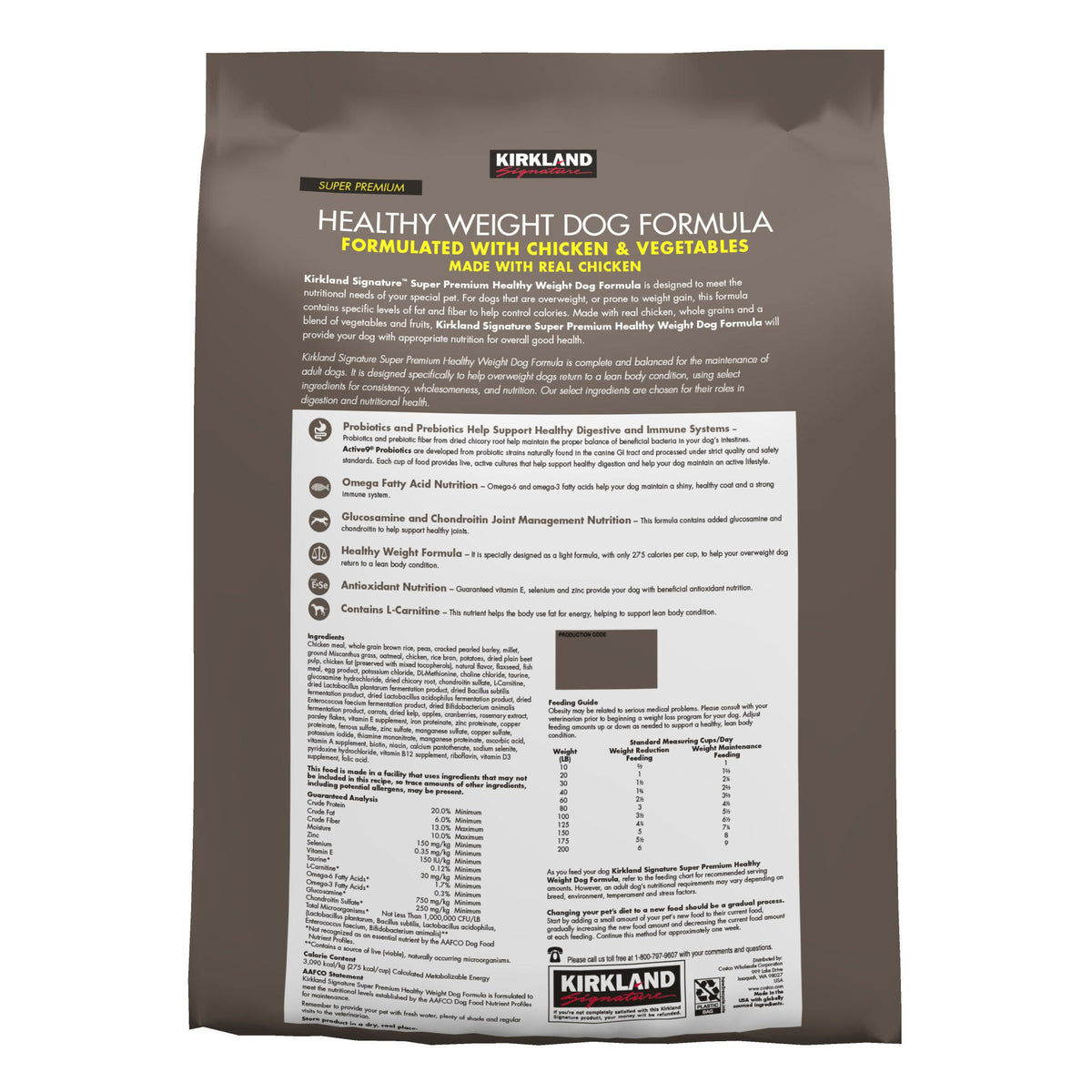 미국직구 커클랜드 강아지 사료 Kirkland Signature Healthy Weight Formula Chicken and Vegetable Dog Food, 25 lbs