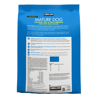 미국직구 커클랜드 강아지 사료 Kirkland Signature Mature Formula Chicken, Rice and Egg Dog Food, 25 lbs