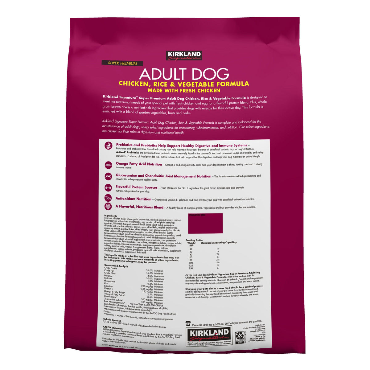 미국직구 커클랜드 강아지 사료 Kirkland Signature Adult Formula Chicken, Rice and Vegetable Dog Food, 25 lbs