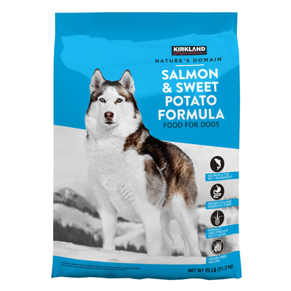 미국직구 커클랜드 강아지 사료 Kirkland Signature Nature's Domain Salmon and Sweet Potato Formula Dog Food, 25 lbs