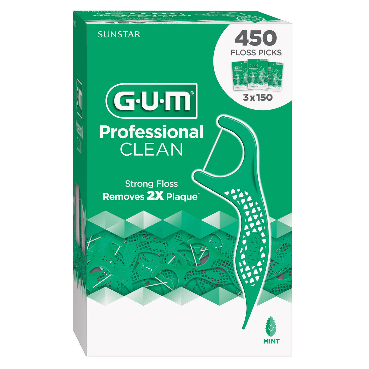 미국직구 치실 GUM Professional Clean Floss Picks, 150-count, 3-pack